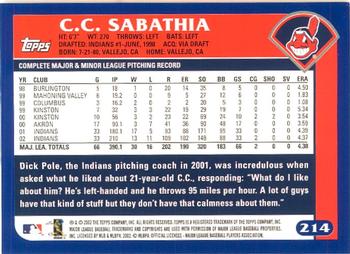 2003 Topps #214 CC Sabathia Home Team Advantage PSA 10