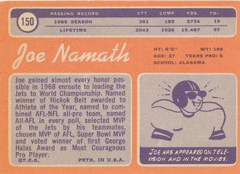 1970 Topps #150 Joe Namath PSA 8