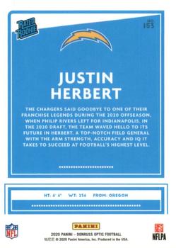 2020 Donruss Optic #153 Justin Herbert PSA 9