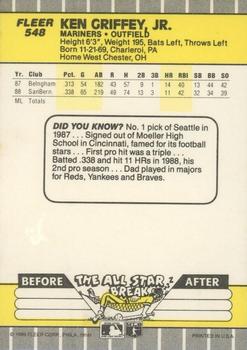 1989 Fleer #548 Ken Griffey Jr. PSA 8