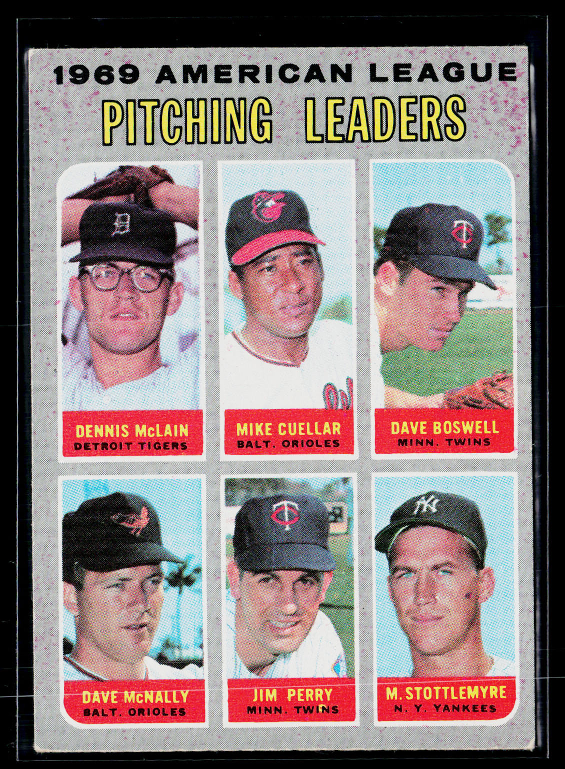 1970 Topps #70 1969 American League Pitching Leaders