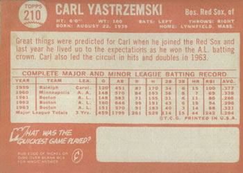 1964 Topps #210 Carl Yastrzemski PSA 3