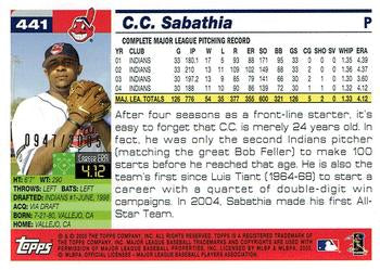 2005 Topps #441 C.C. Sabathia Gold PSA 10 #/2005