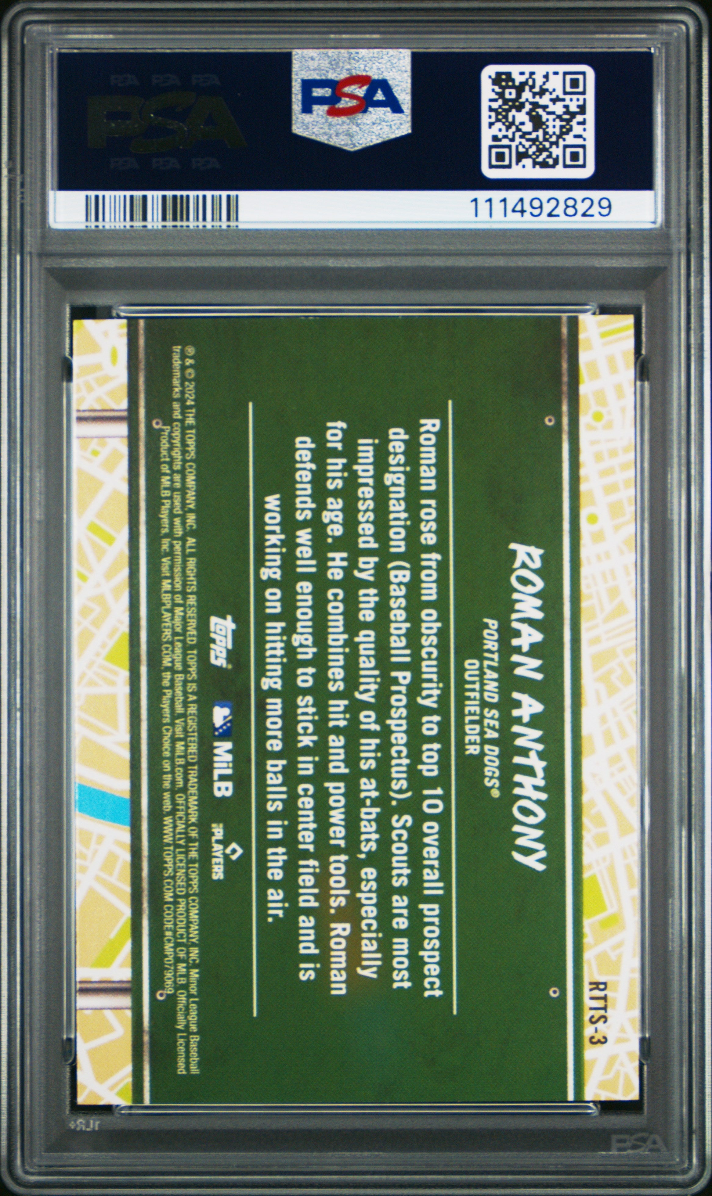 2024 Topps Pro Debut Road To The Show #RTTS3 Roman Anthony PSA 10