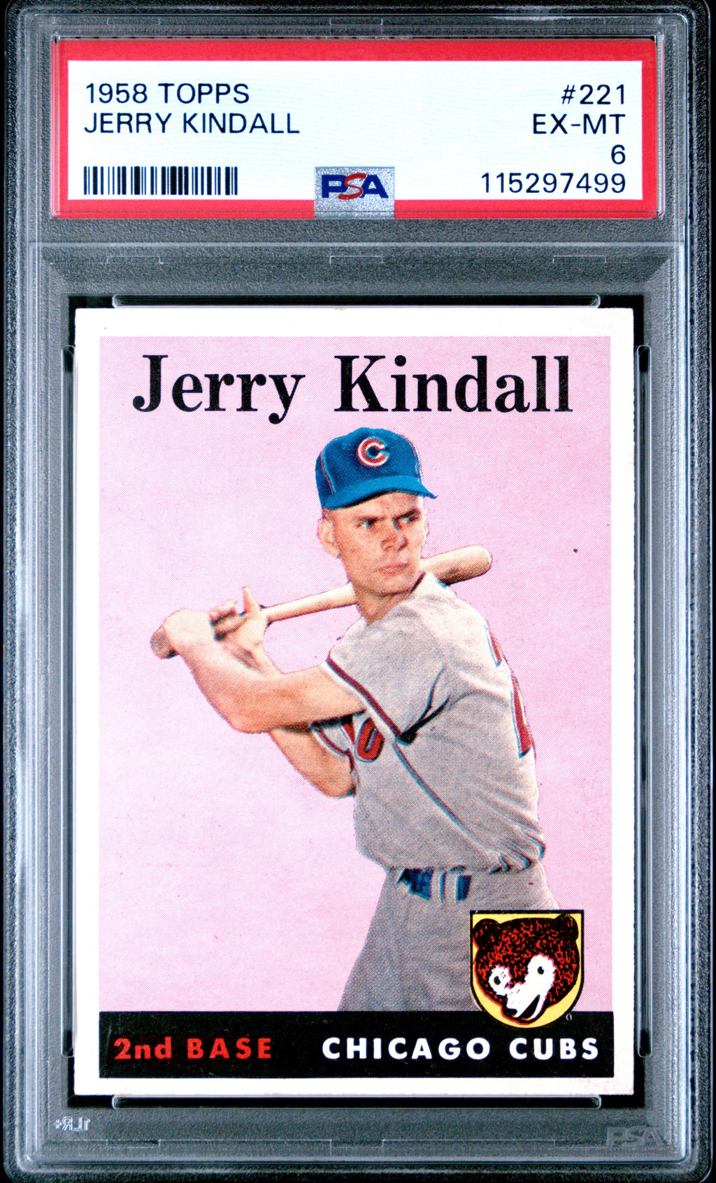 1958 Topps #221 Jerry Kindall PSA 6