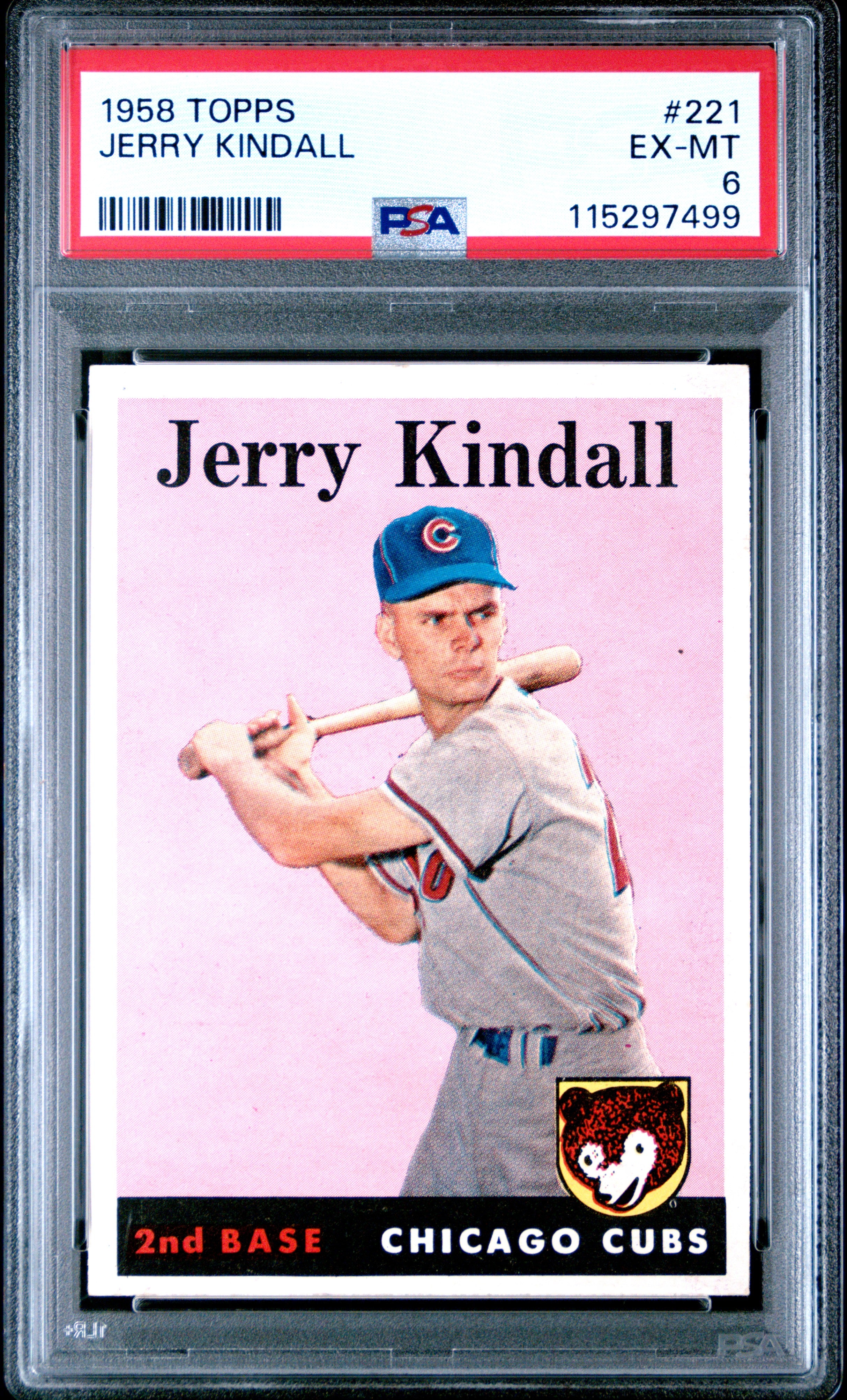1958 Topps #221 Jerry Kindall PSA 6