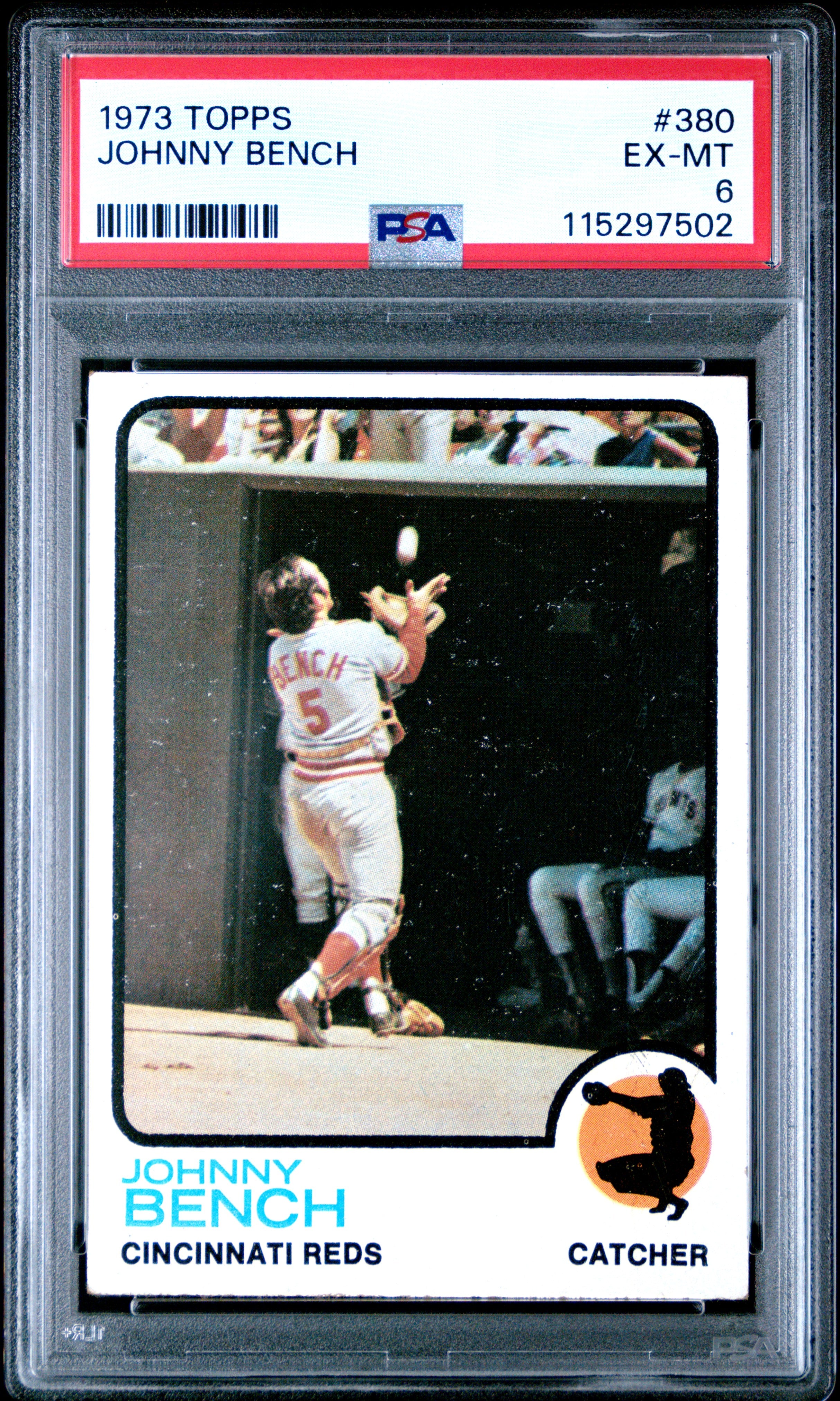 1973 Topps #380 Johnny Bench PSA 6