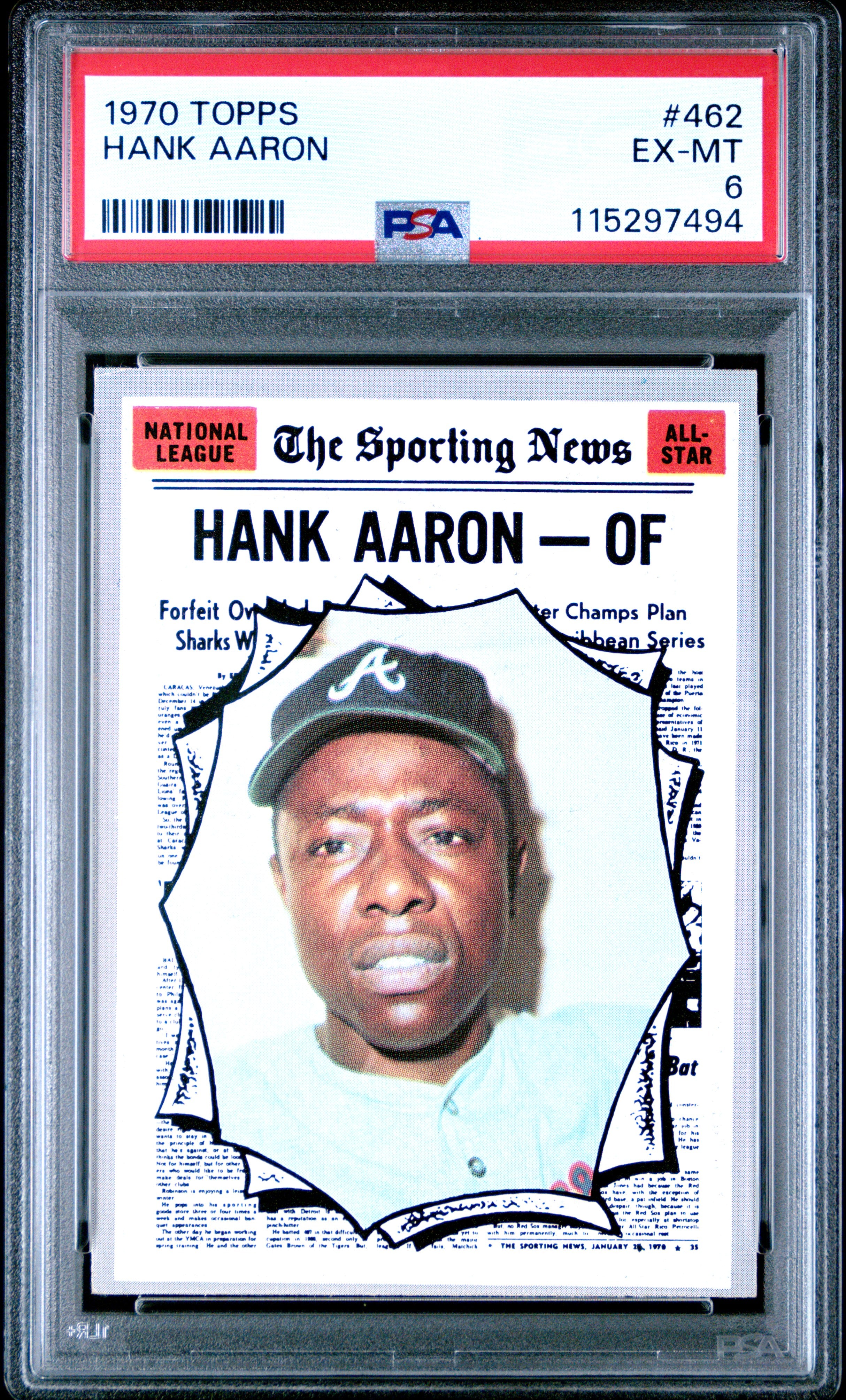 1970 Topps #462 Hank Aaron PSA 6