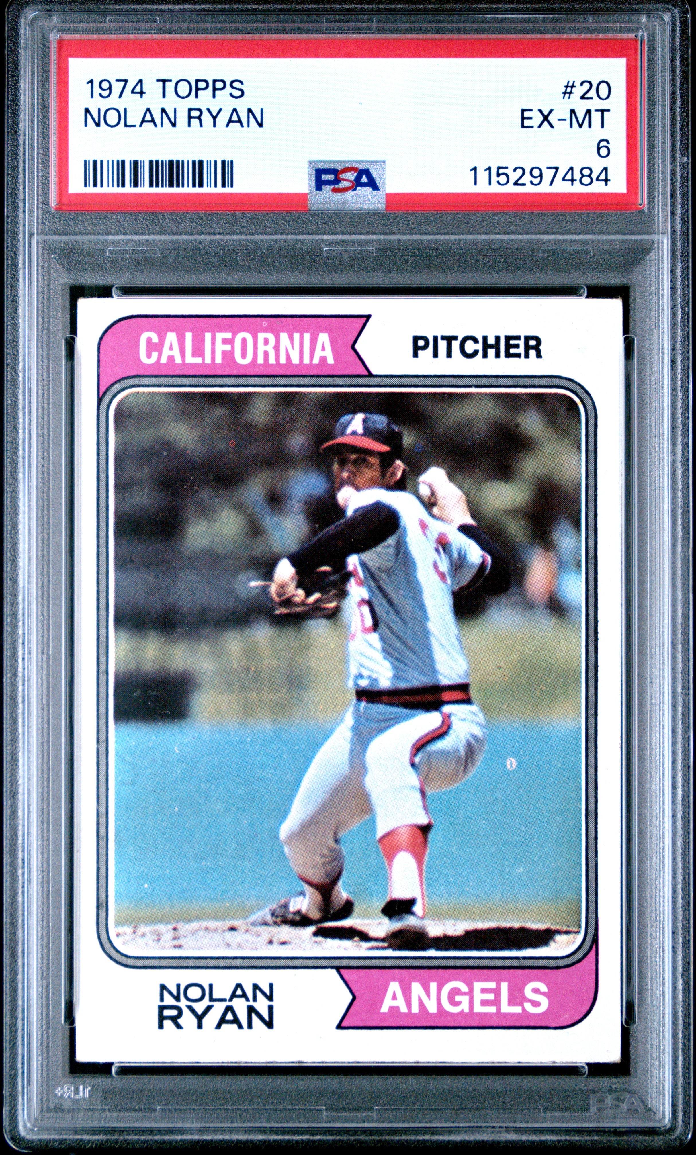 1974 Topps #20 Nolan Ryan PSA 6