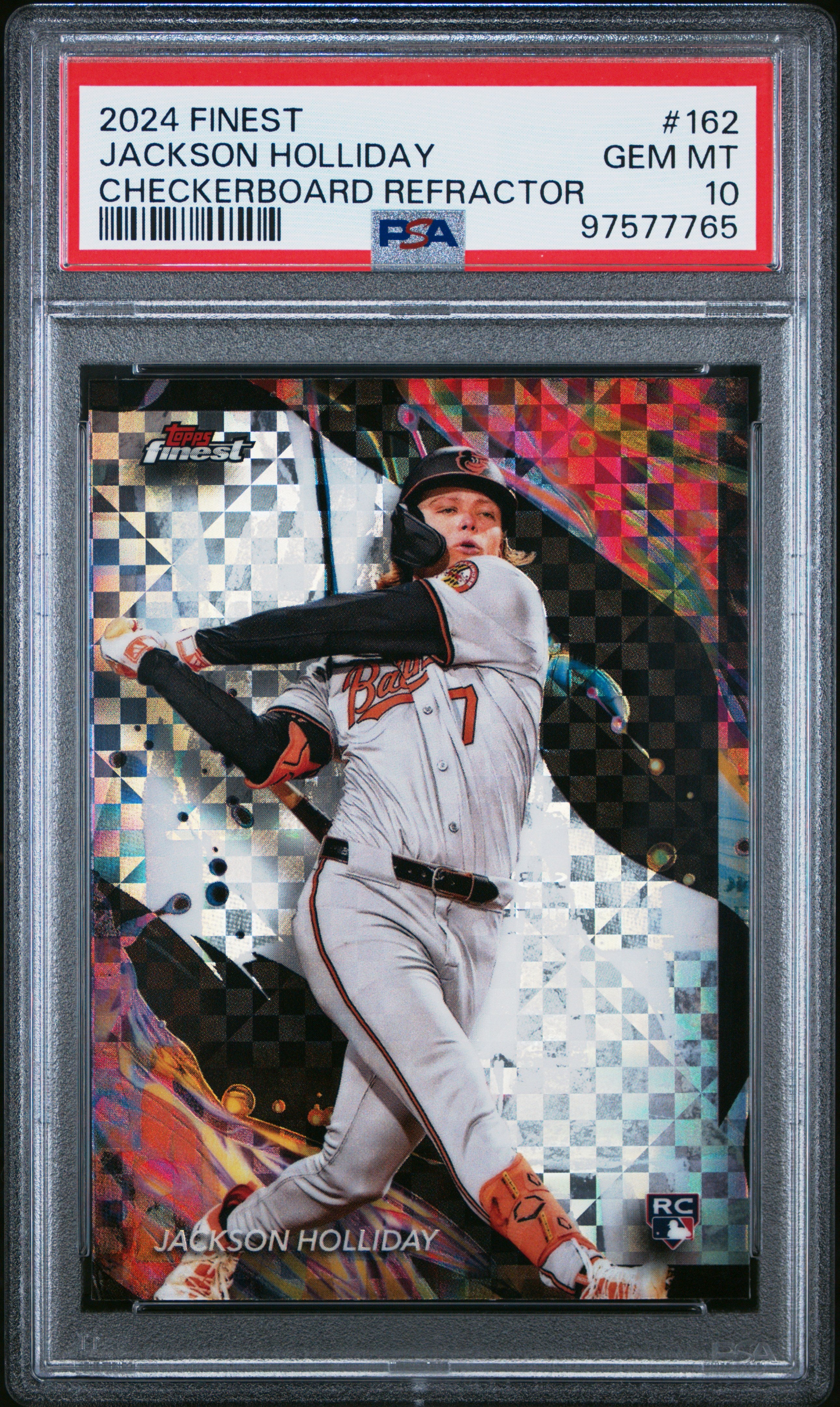 2024 Topps Finest #162 Jackson Holliday Checkerboard Refractor PSA 10
