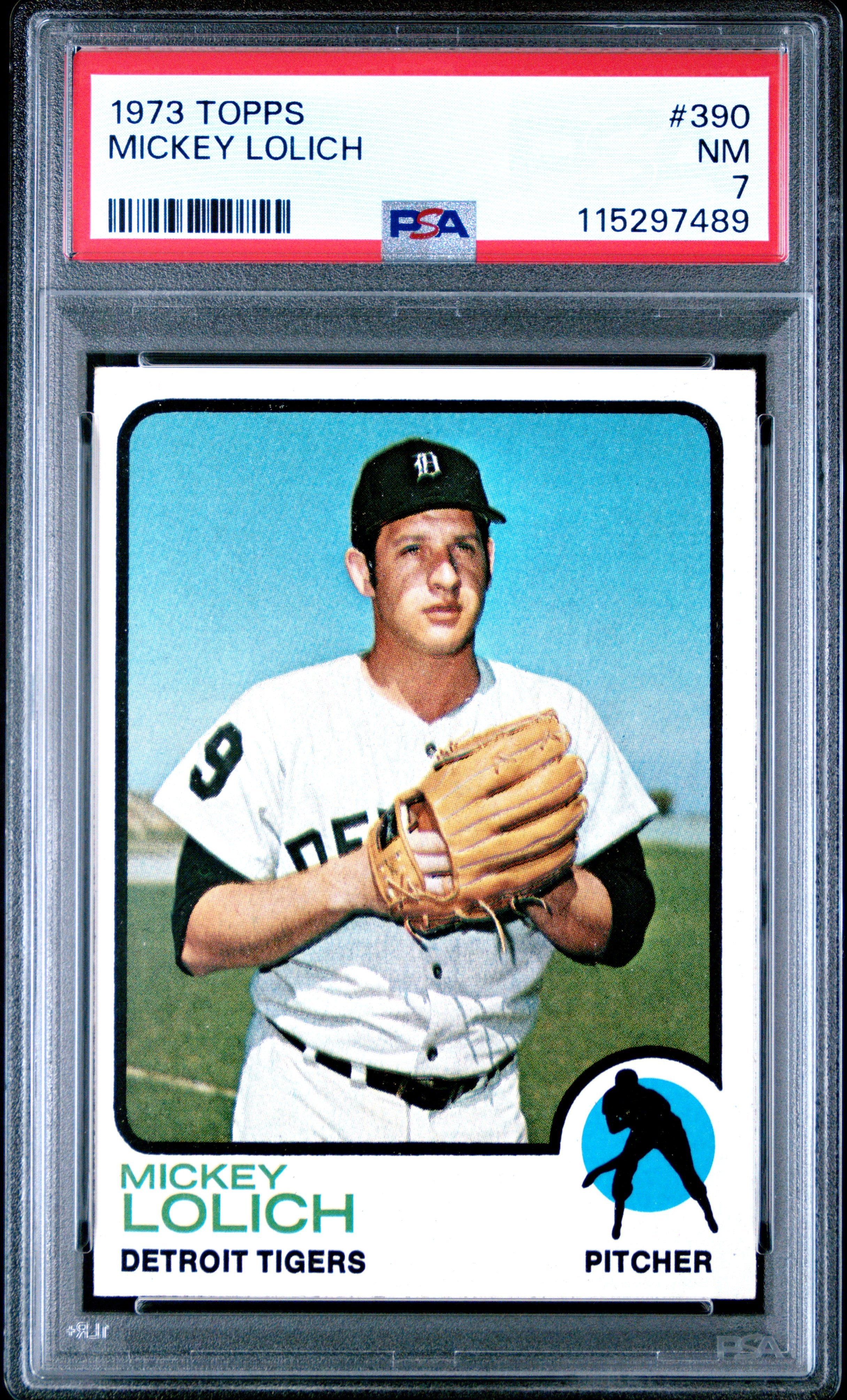 1973 Topps #390 Mickey Lolich PSA 7