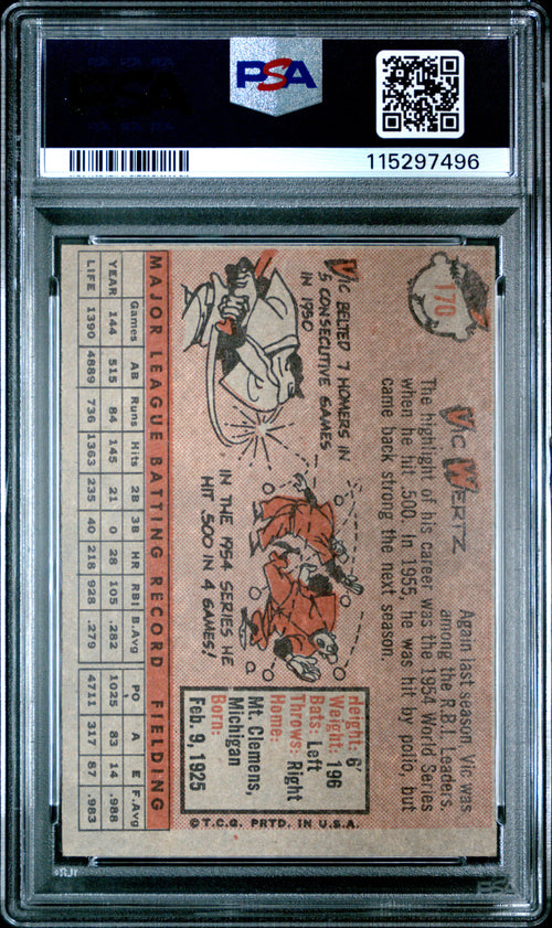 1958 Topps #170 Vic Wertz PSA 5