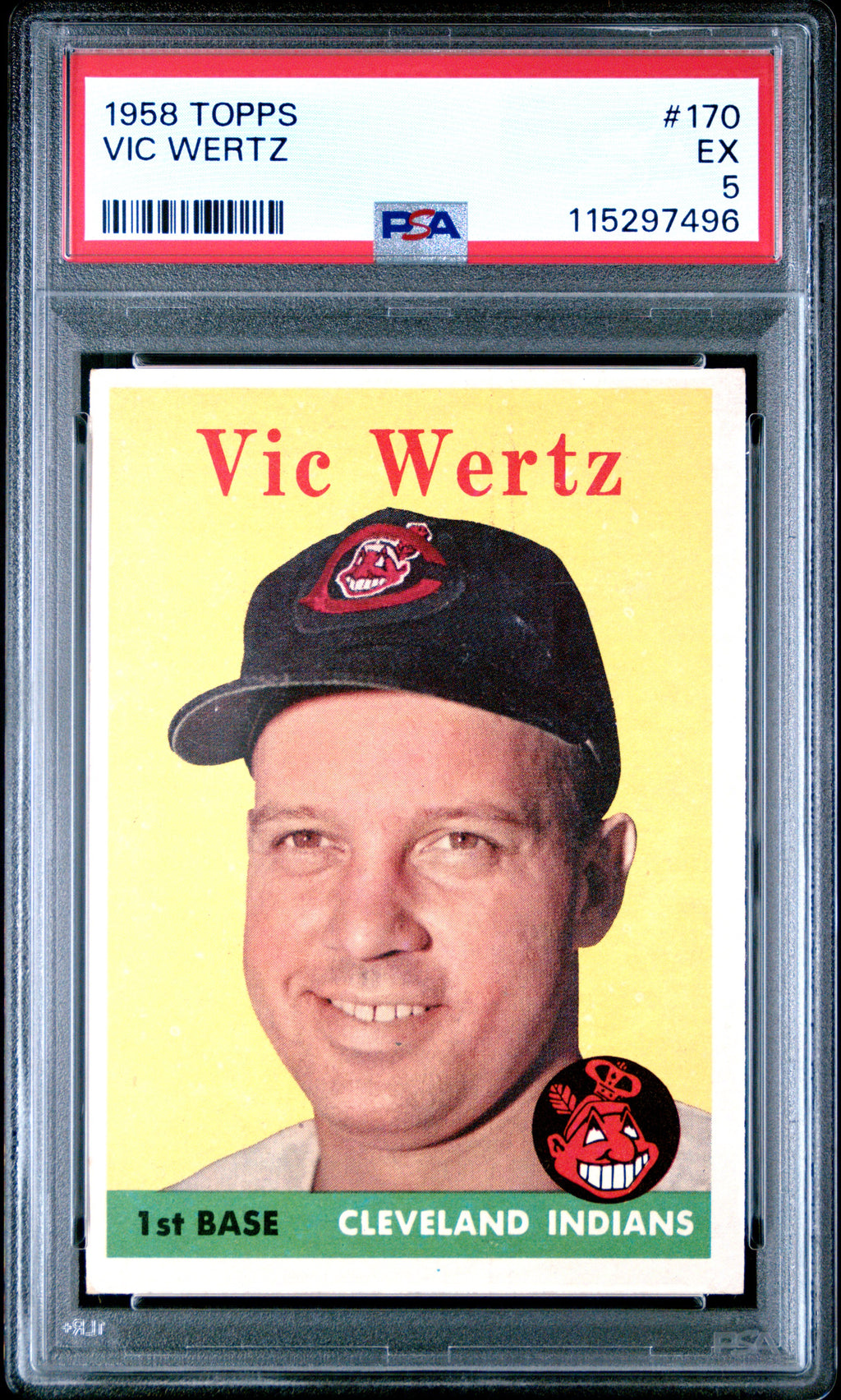 1958 Topps #170 Vic Wertz PSA 5