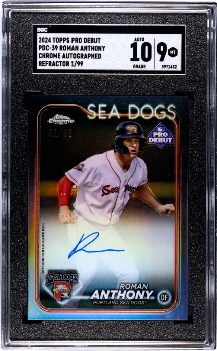 2024 Topps Pro Debut #PDC-39 Roman Anthony Chrome Auto. Refractor SGC 9