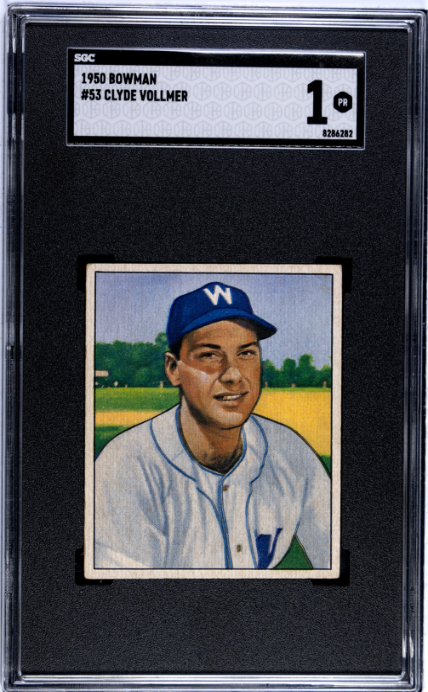 1950 Bowman #53 Clyde Vollmer SGC 1