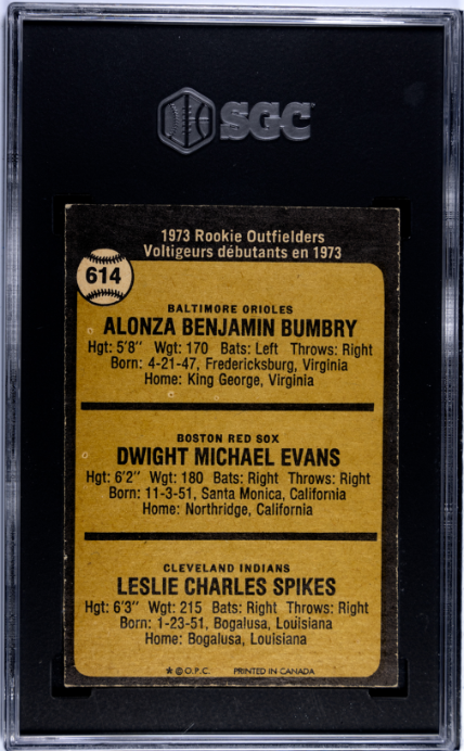 1973 O-Pee-Chee #614 Bumbry/Evans SGC 6