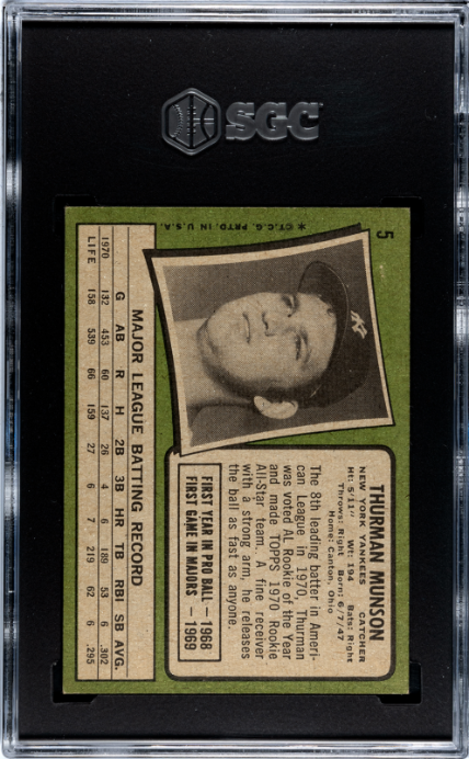 1971 Topps #5 Thurman Munson SGC 5.5