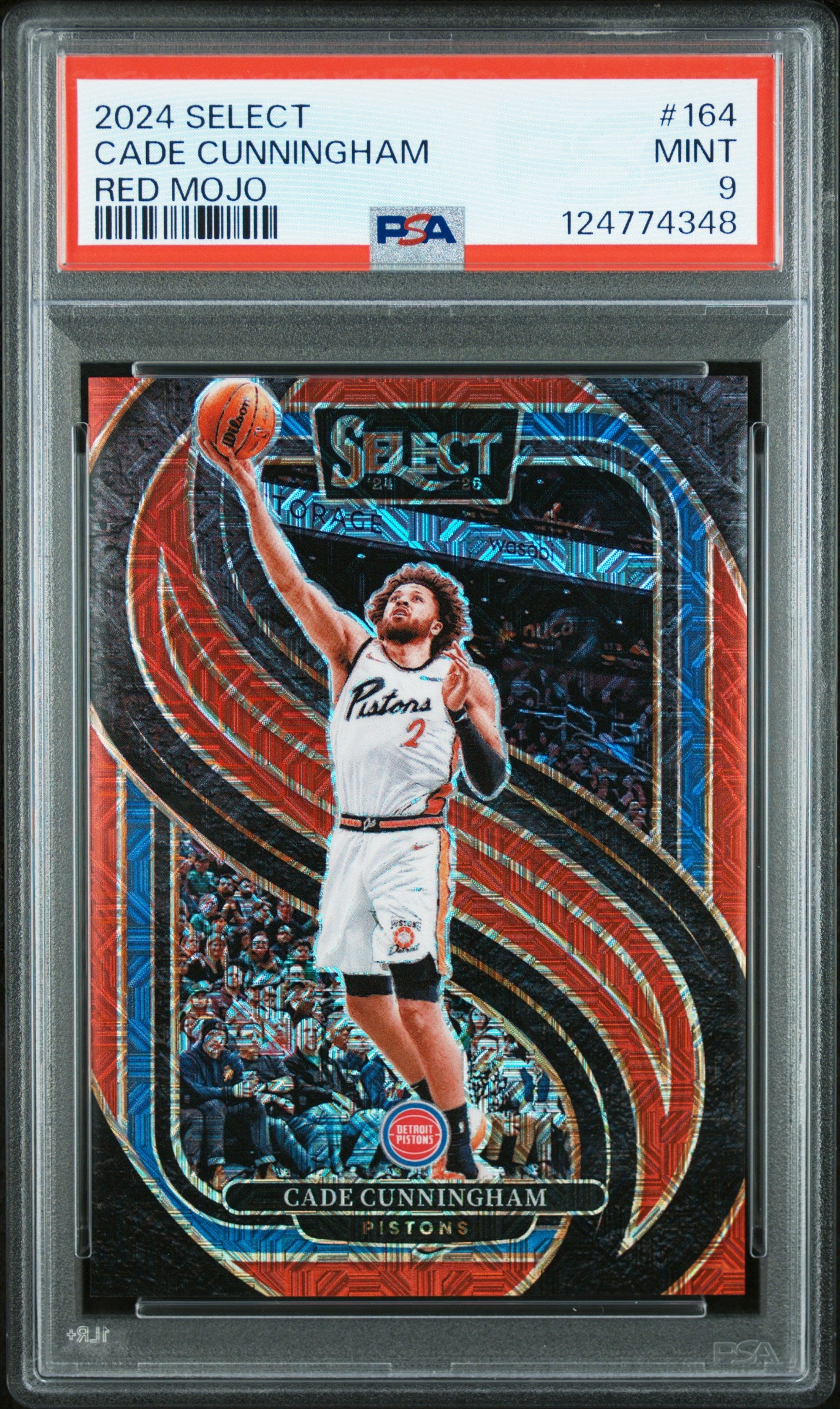 2024 Panini Select #164 Cade Cunningham Red Mojo PSA 9