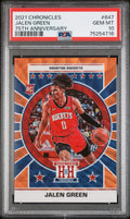 2021 Panini Chronicles #647 Jalen Green 75th Anniversary Orange /75 PSA 10