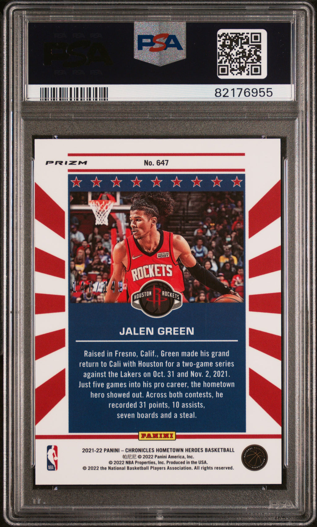 2021 Panini Chronicles #647 Jalen Green Red PSA 10