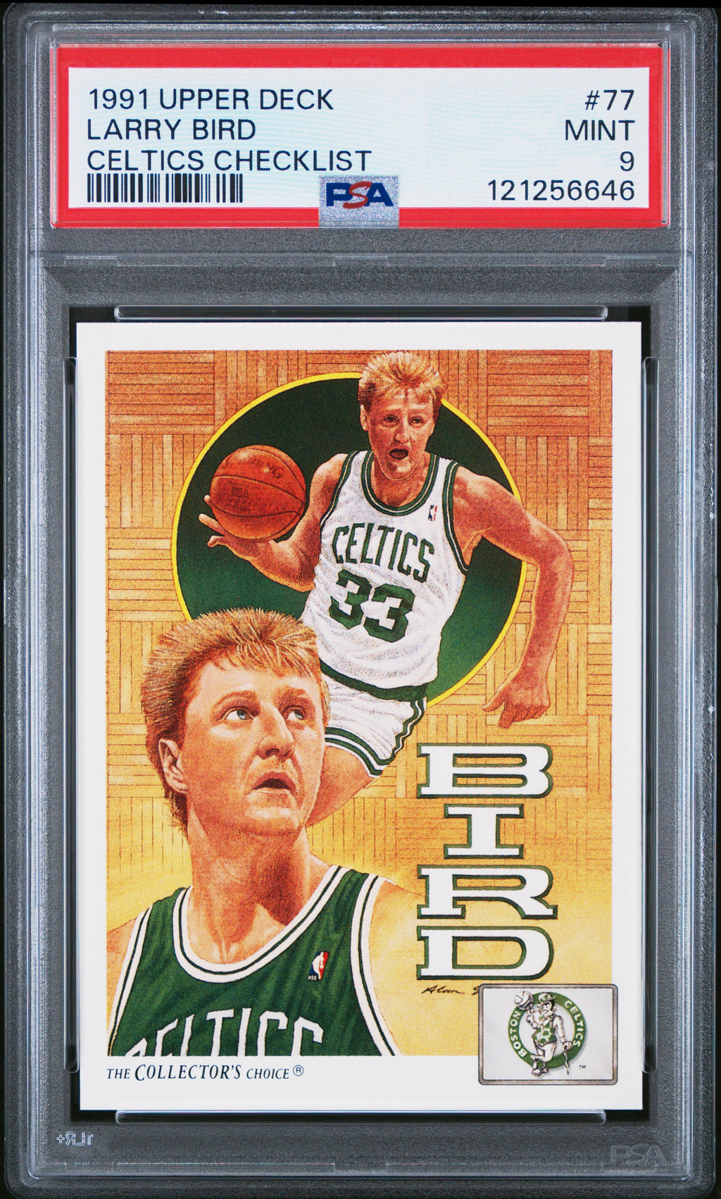 1991 Upper Deck #77 Larry Bird Celtics Checklist PSA 9