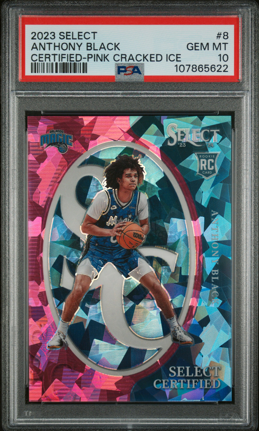 2023 Panini Select Select #8 Anthony Black Certified-Pink Cracked Ice PSA 10