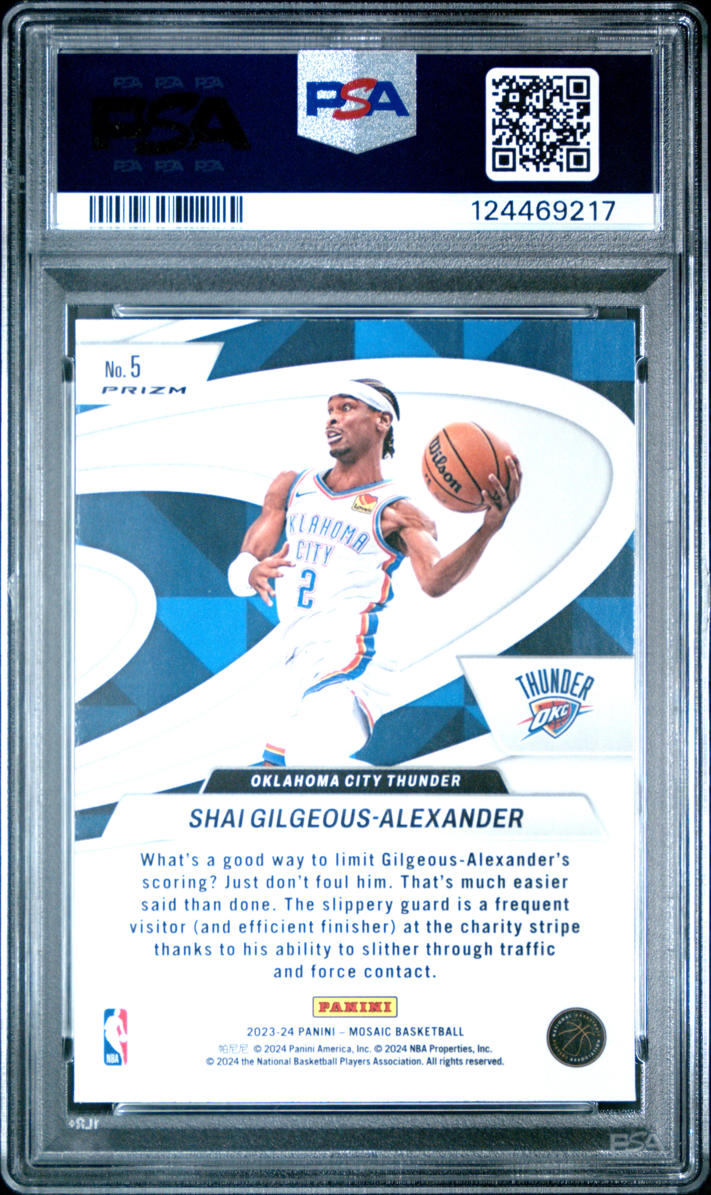 2023 Panini Mosaic Give And Go #5 S. Gilgeous-Alexander Give And Go-Green PSA 10