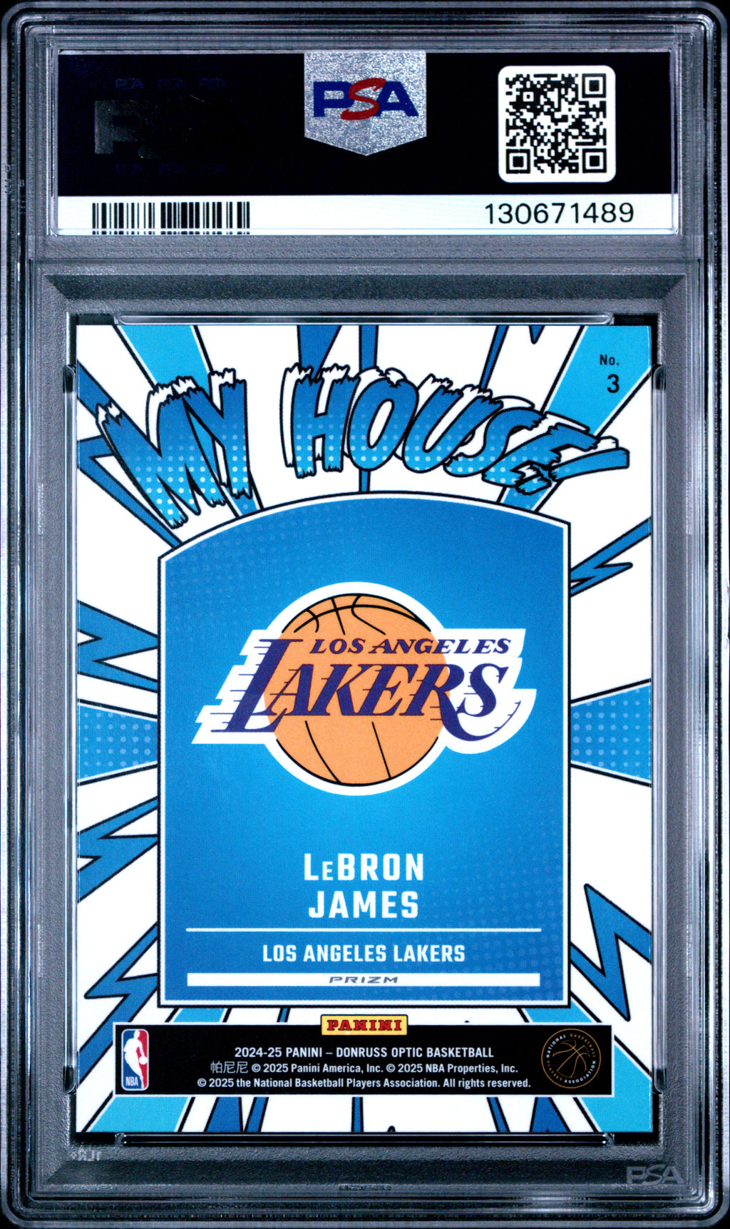 2024 Panini Donruss Optic My House #3 Lebron James My House-Purple PSA 9