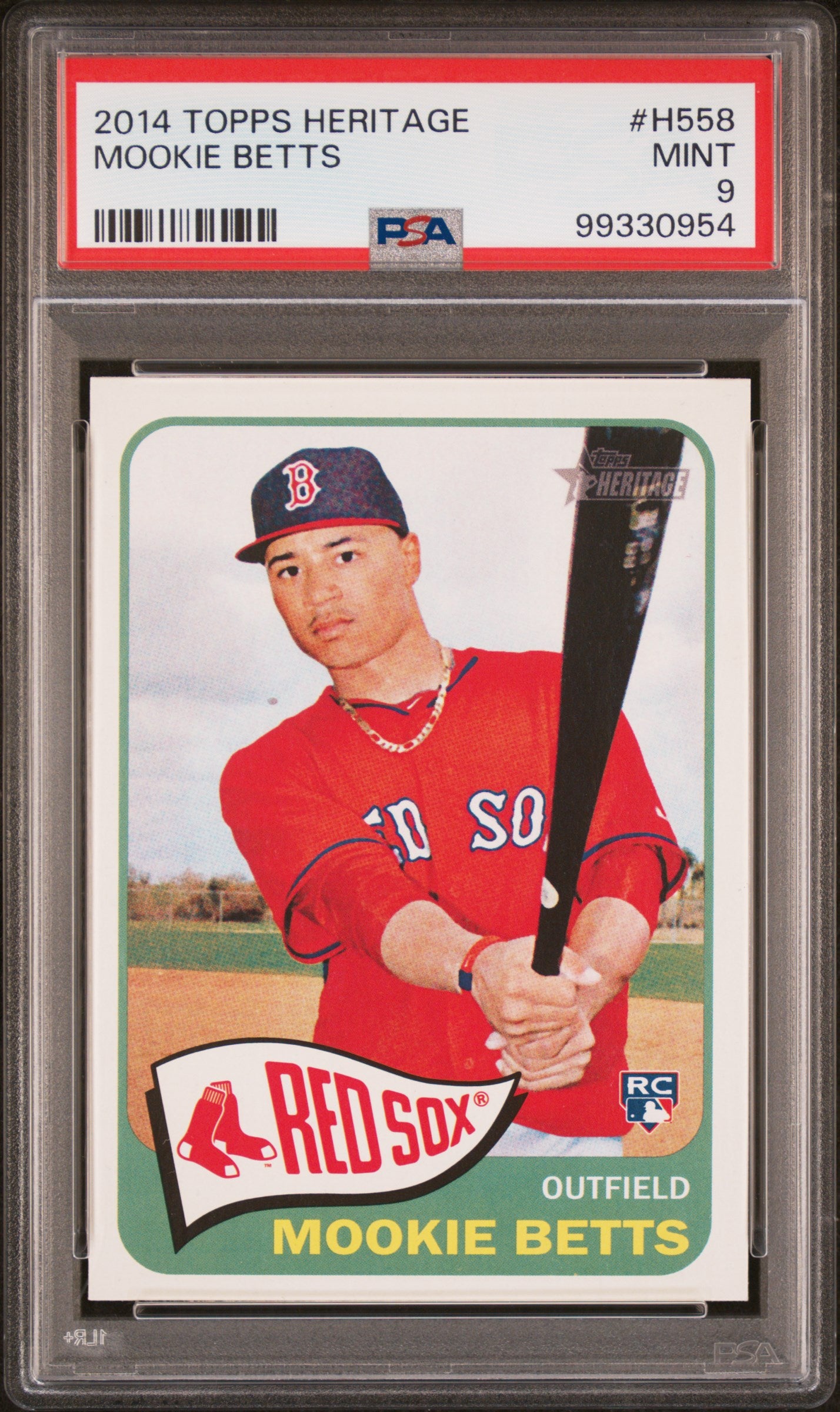2014 Topps Heritage #H558 Mookie Betts PSA 9