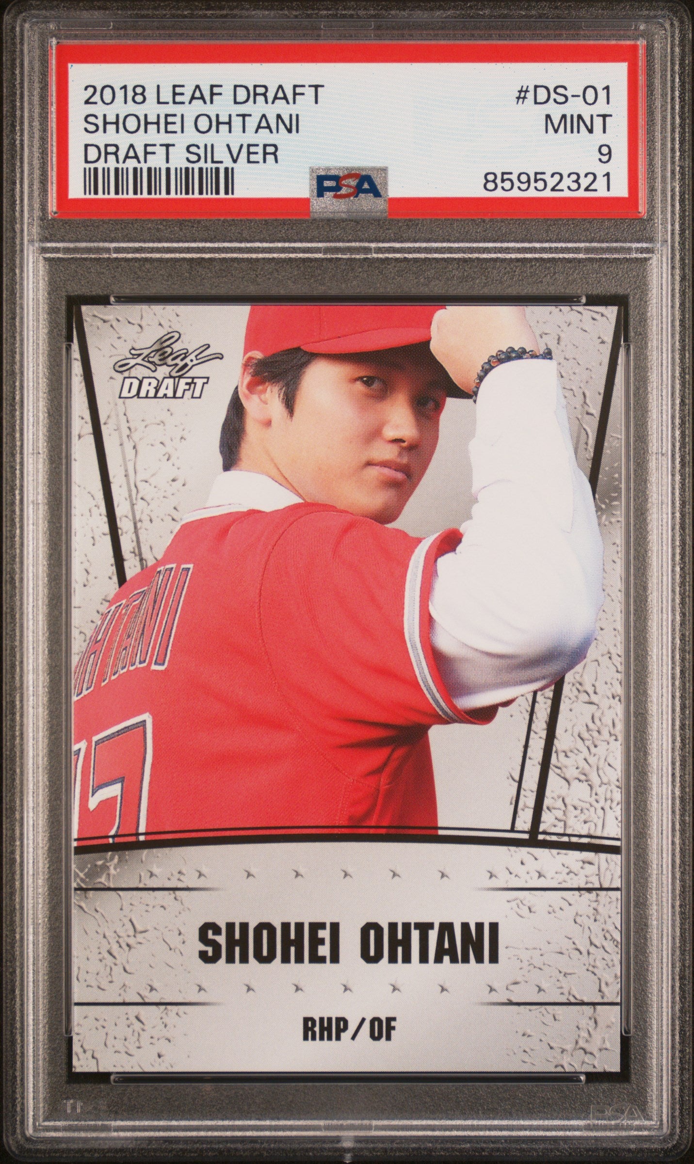 2018 Leaf Draft Ohtani Draft Silver #DS-01 Shohei Ohtani Draft Silver PSA 9