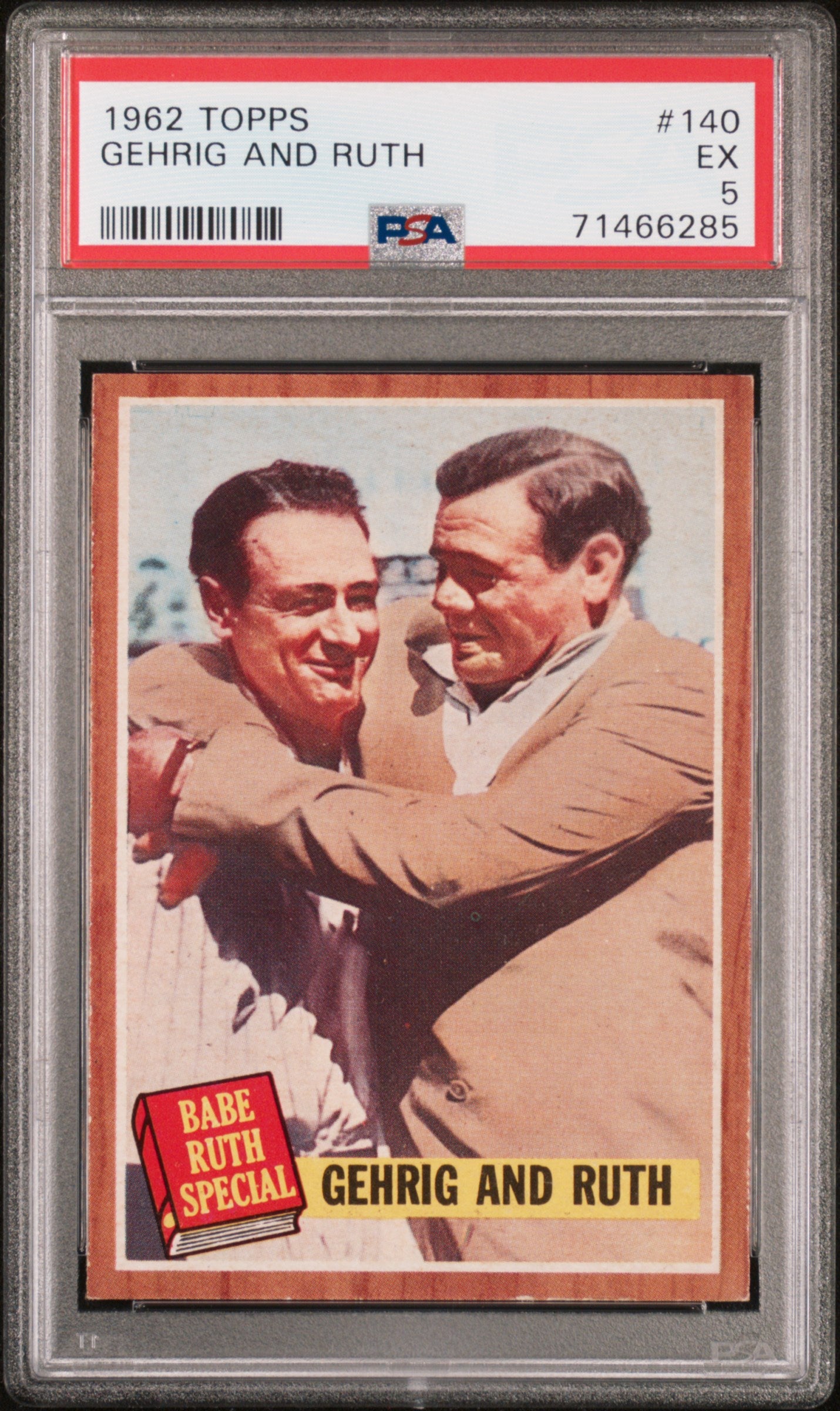 1962 Topps #140 Gehrig And Ruth PSA 5