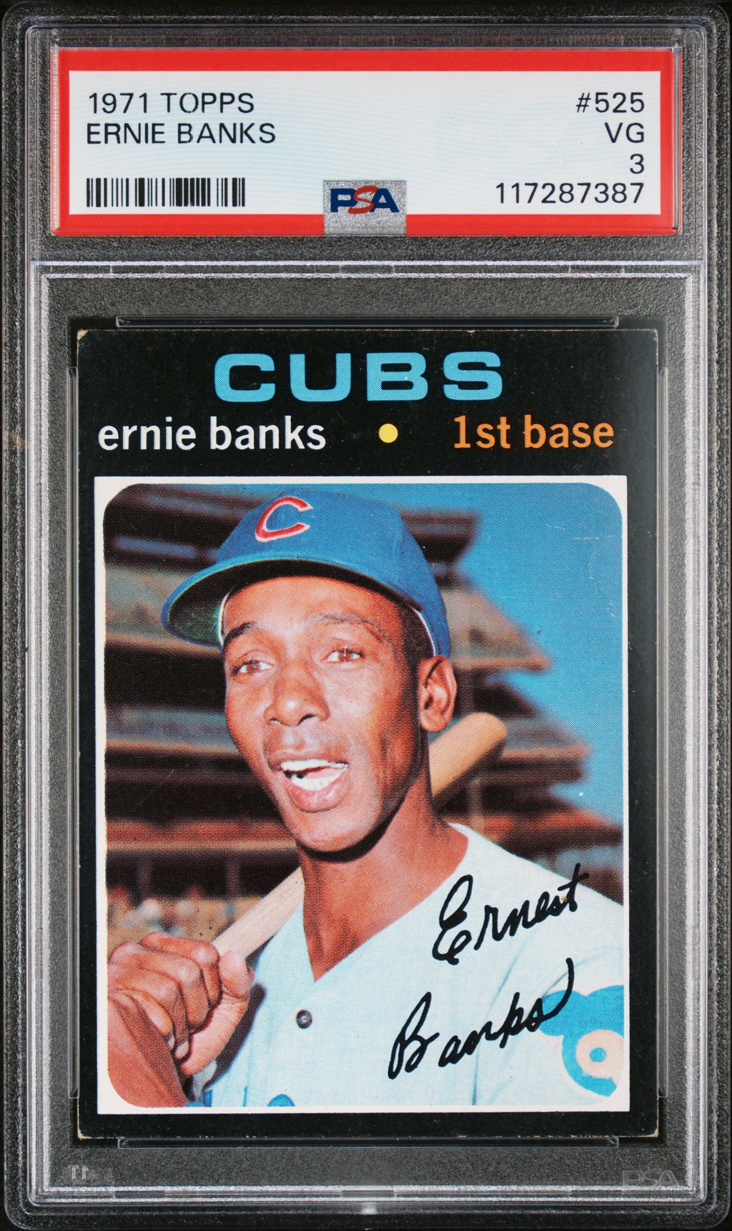 1971 Topps #525 Ernie Banks PSA 3