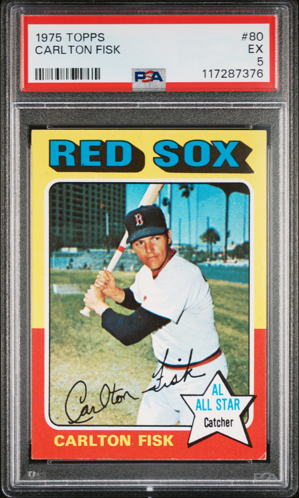 1975 Topps #80 Carlton Fisk PSA 5