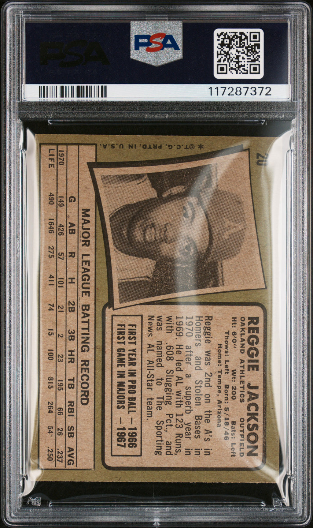 1971 Topps #20 Reggie Jackson PSA 4