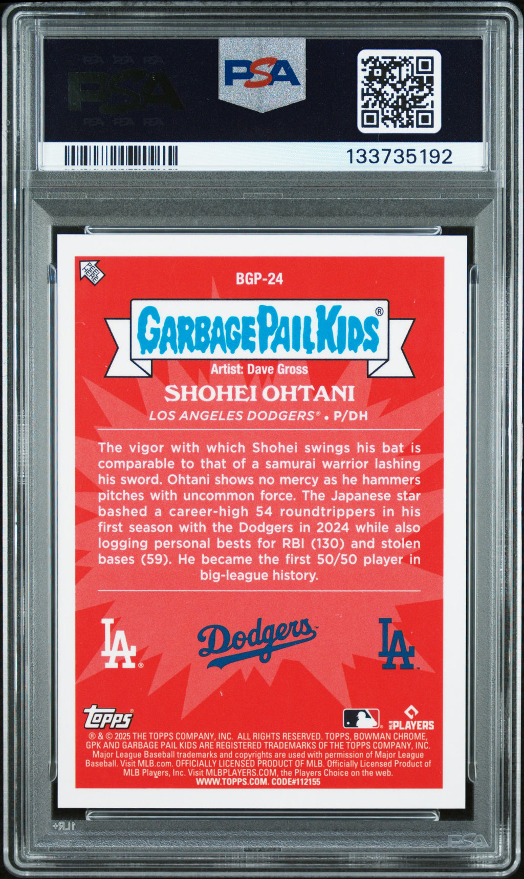 2025 Bowman Chrome Bowman Gpk #BGP-24 Samurai Shohei PSA 10