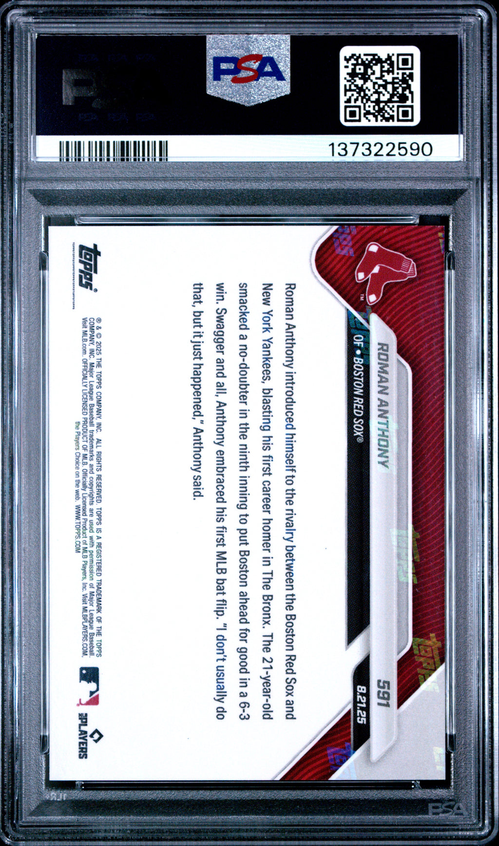 2025 Topps Now #591 Roman Anthony PSA 10