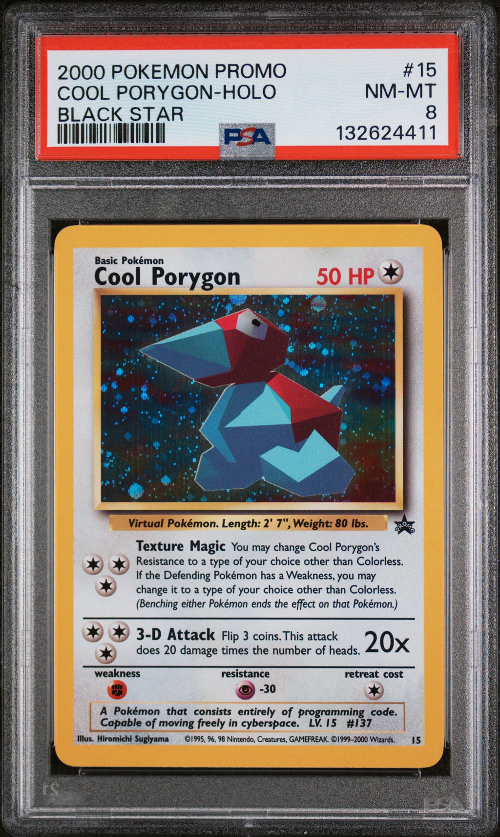 2000 Pokemon Promo Black Star #15 Cool Porygon-Holo Black Star PSA 8