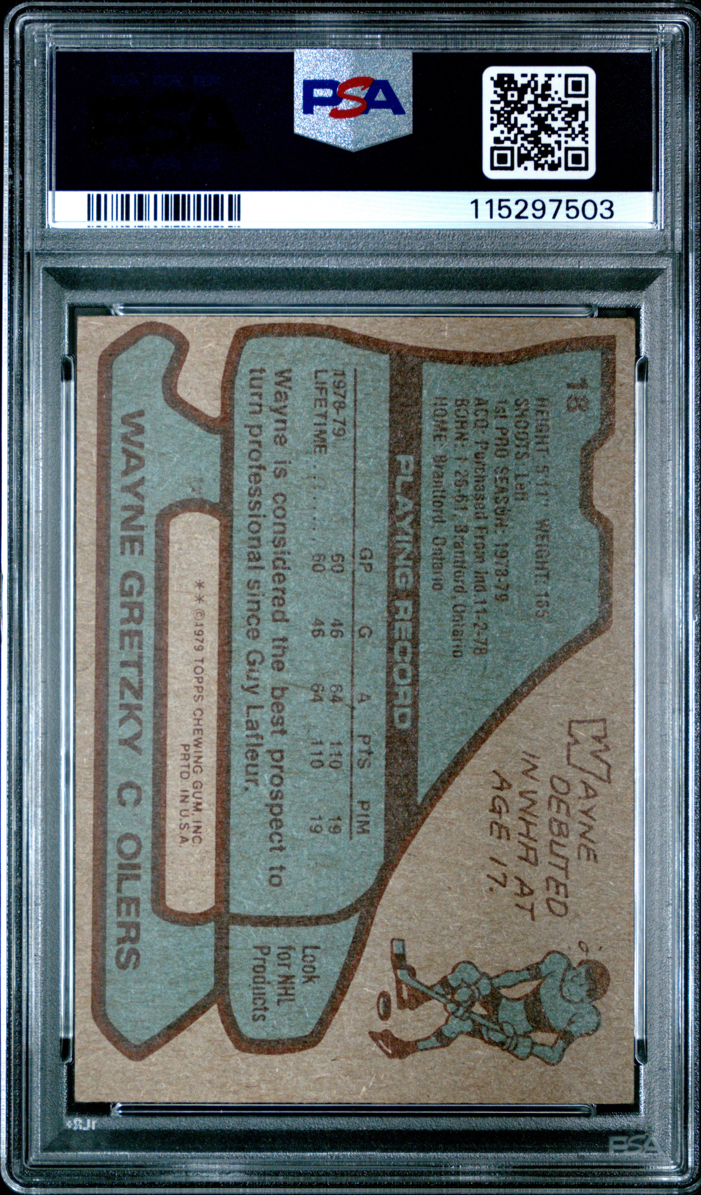 1979 Topps #18 Wayne Gretzky PSA 4