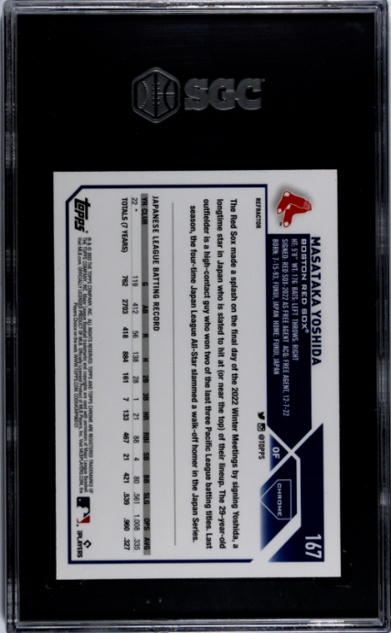 2023 Topps Chrome #167 Masataka Yoshida Refractor SGC 9.5