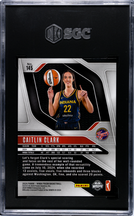 2024 Panini Prizm Wnba #145 Caitlin Clark SGC 9