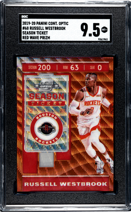2019-20 Panini Contenders Optic #68 Russell Westbrook Red Wave Prizm SGC 9.5