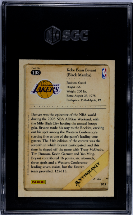 2012-13 Panini Kobe Anthology #103 Kobe Bryant SGC 9