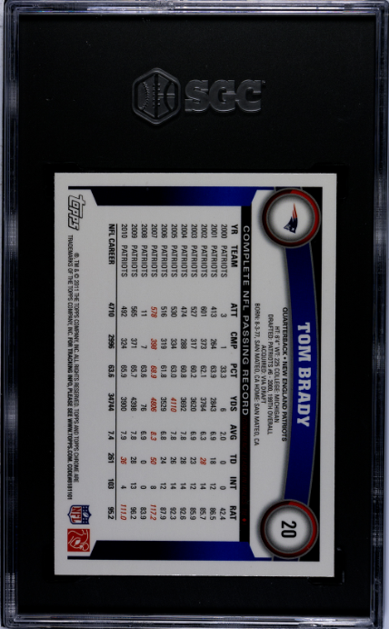 2011 Topps Chrome #20 Tom Brady SGC 9.5
