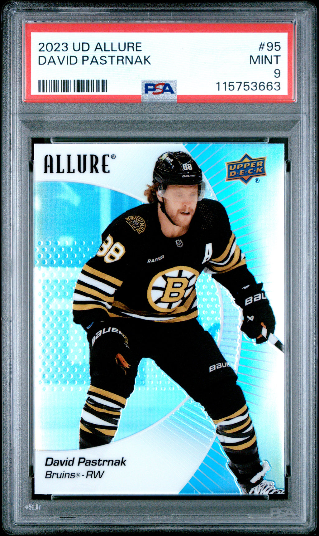 2023 Upper Deck Allure #95 David Pastrnak PSA 9