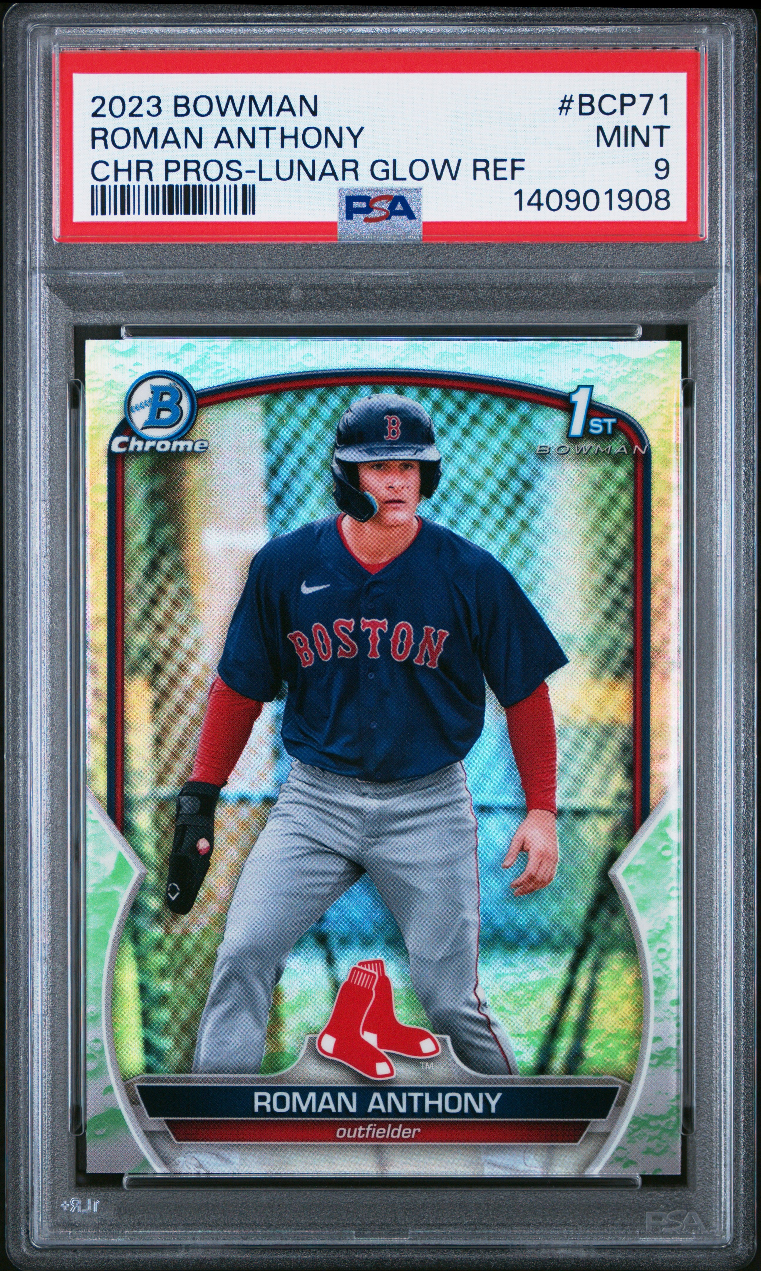 2023 Bowman Chrome Prospects #BCP71 Roman Anthony Chr Pros-Lunar Glow Ref PSA 9