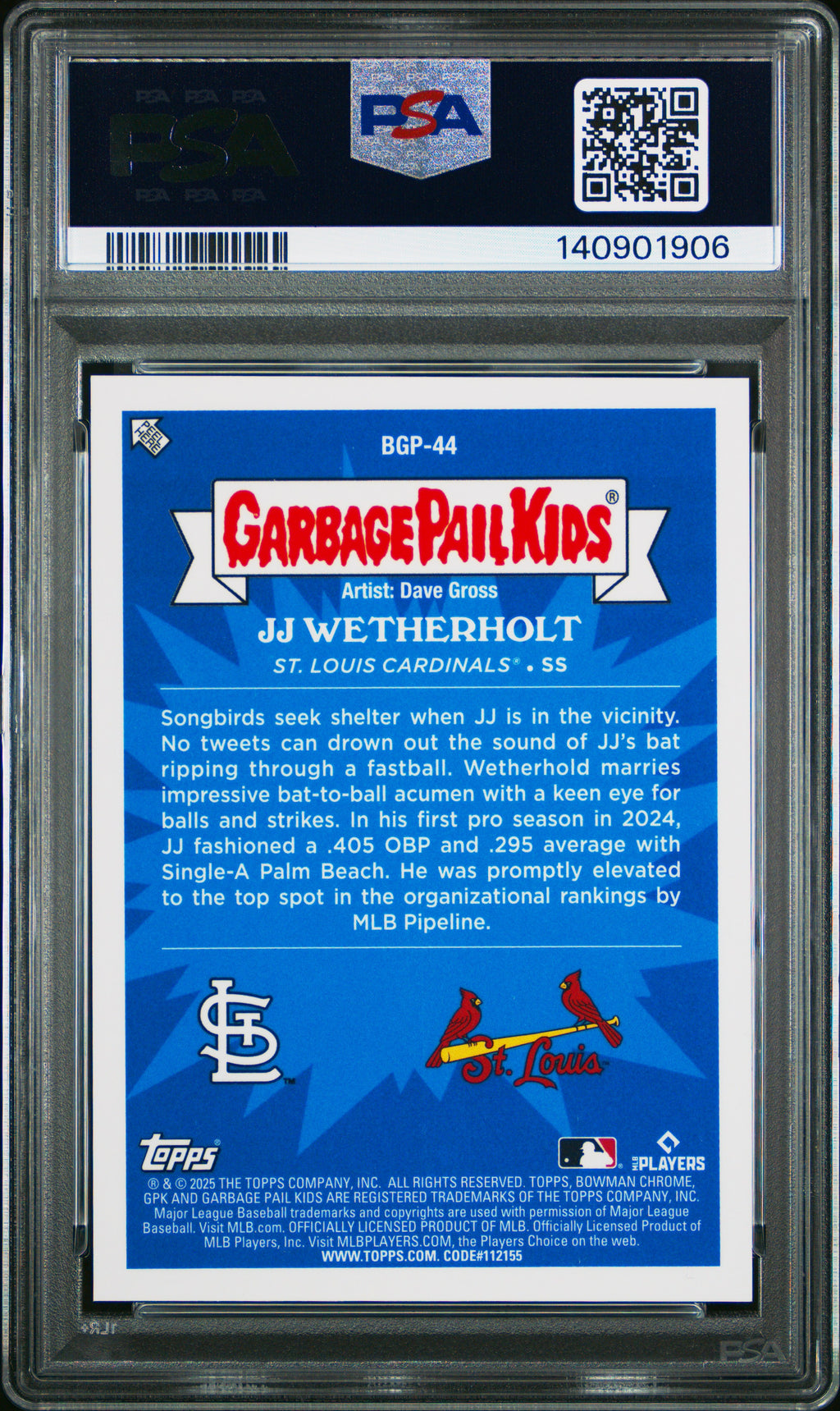 2025 Bowman Chrome Bowman Gpk #BGP-44 Birdwatching Wethrhlt PSA 9