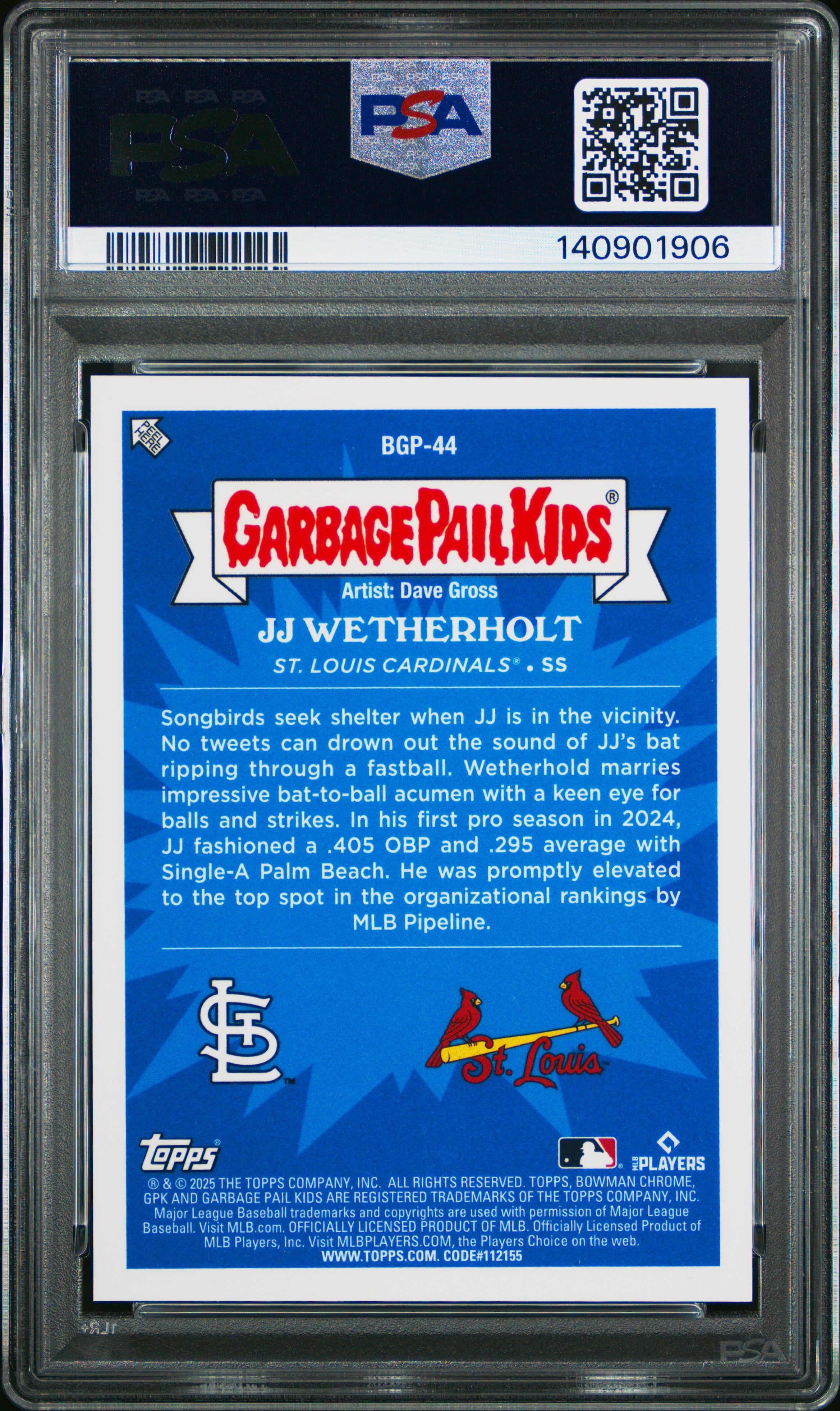 2025 Bowman Chrome Bowman Gpk #BGP-44 Birdwatching Wethrhlt PSA 9