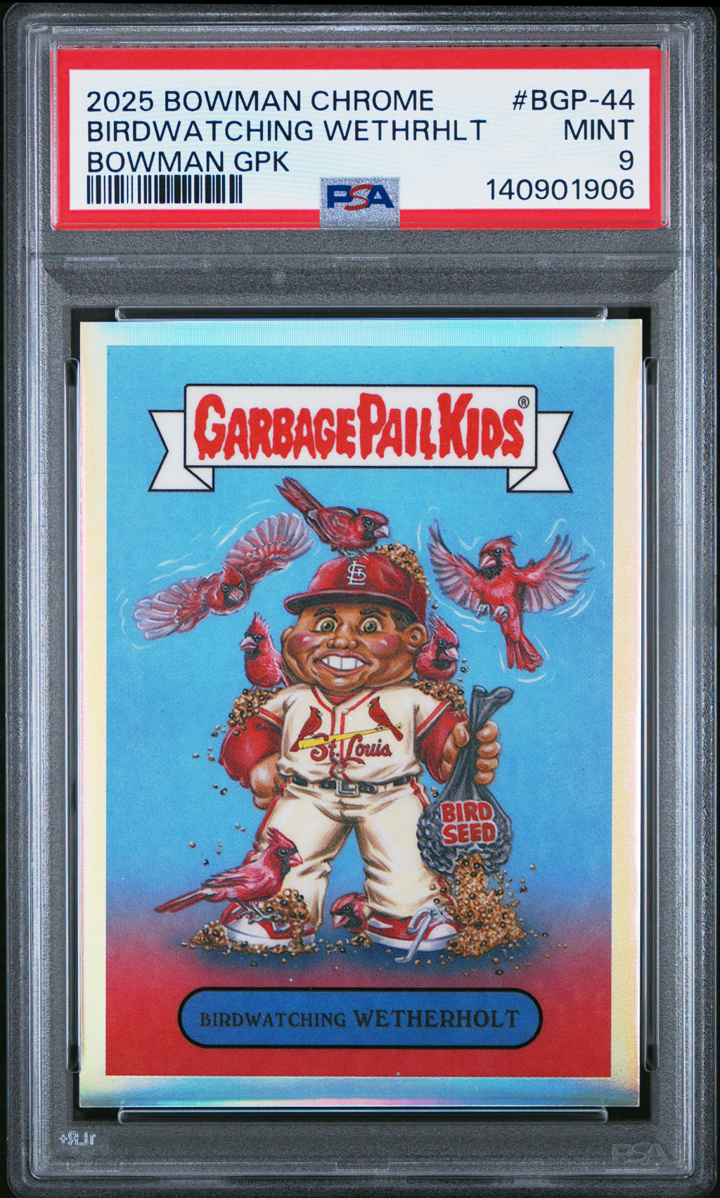 2025 Bowman Chrome Bowman Gpk #BGP-44 Birdwatching Wethrhlt PSA 9
