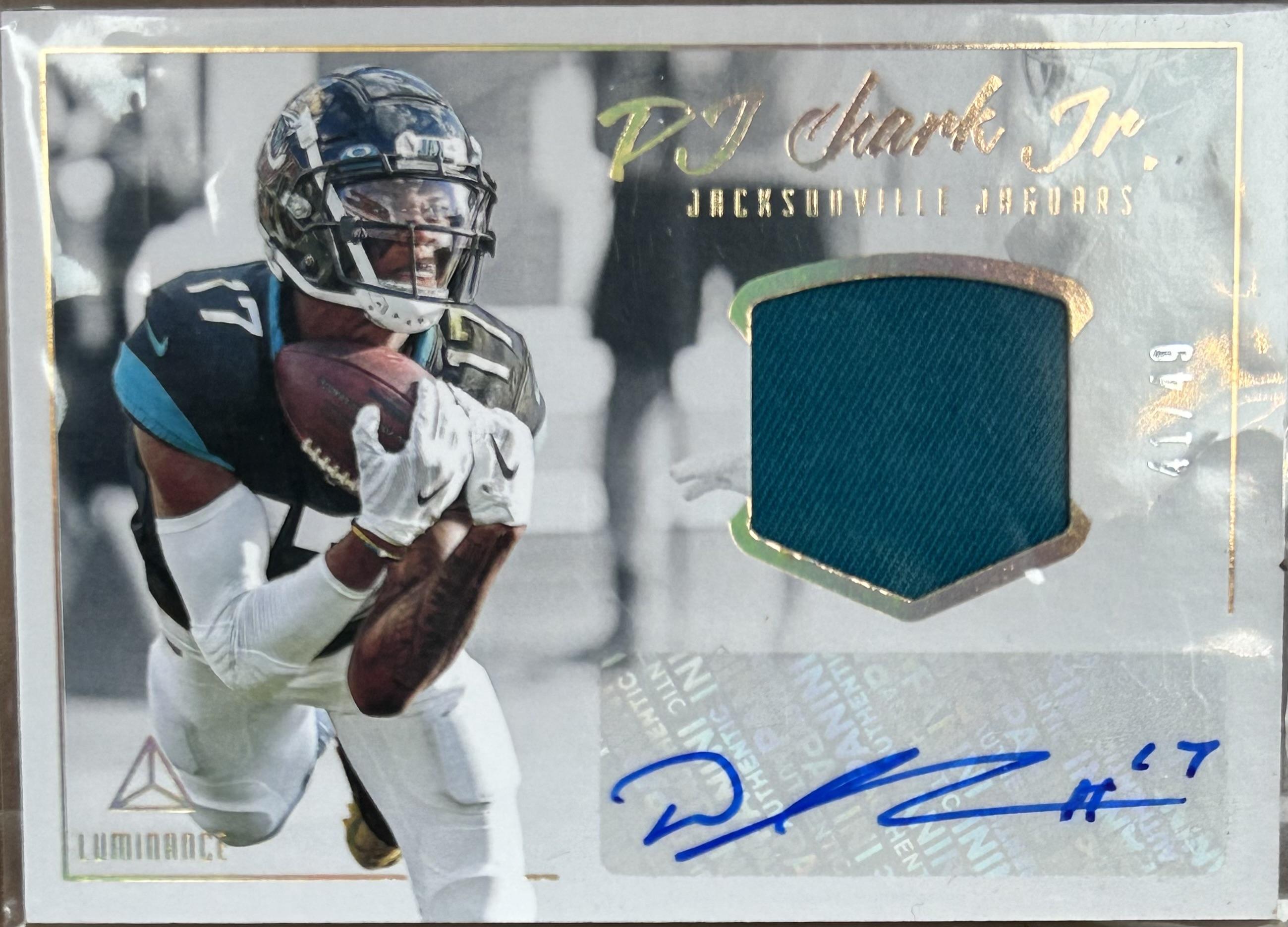 2020 Panini Luminance #AJ-7 DJ Chark Jr. Autograph Jerseys Gold #/49