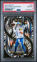 2024 Panini Select #182 Matthew Stafford Zebra Shock PSA 8